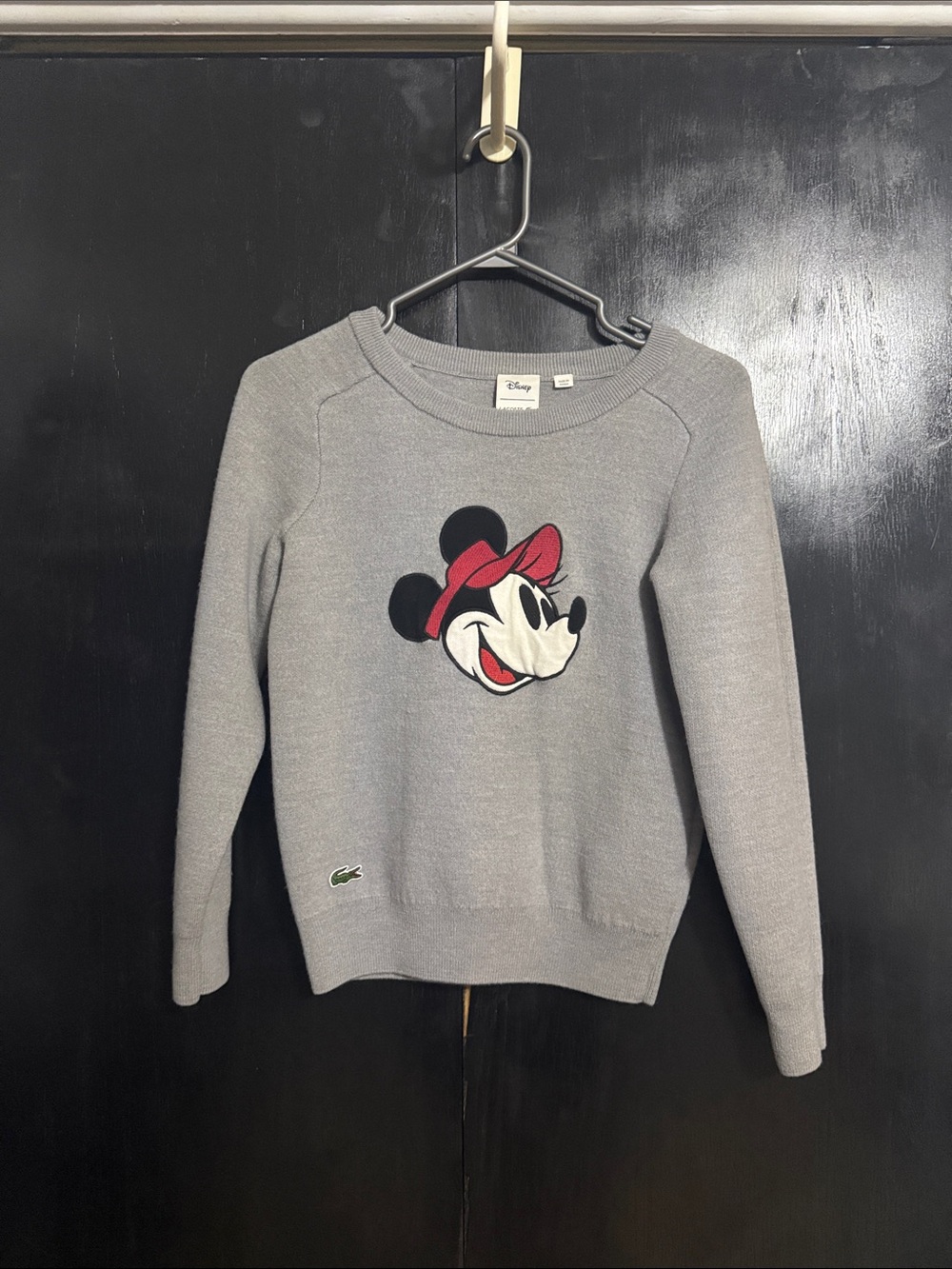Disney x Lacoste Gray Mickey Mouse Crewneck Sweater - Picture 1 of 2